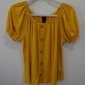 W5 Golden Yellow Short Sleeve Blouse - Large